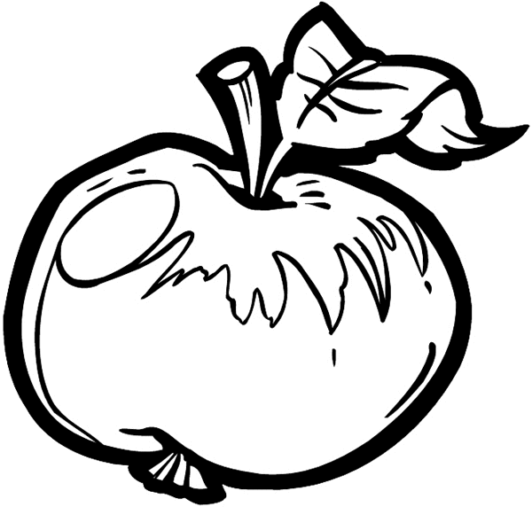 Plump apple vinyl sticker. Customize on line. Fruit Vegetables 042-0175